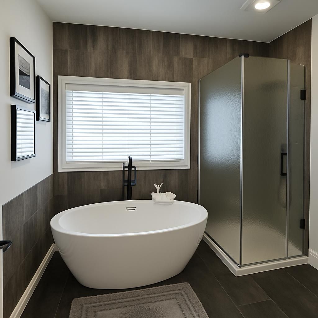 Shower and freestanding tub option